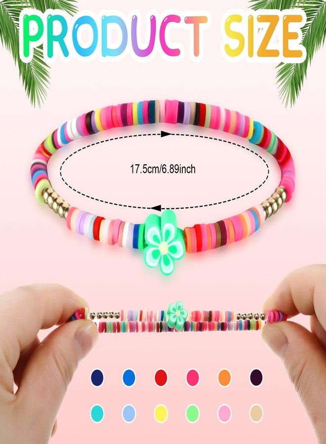 Ecation 96 Pcs Colorful Friendship Bracelets Gift Bulk Heart Star Butterfly Cute Stretch Preppy Bracelets Cute Adjustable Heishi Cute Clay Beads Bracelets for Summer Beach Graduation Party Favors - Image 4